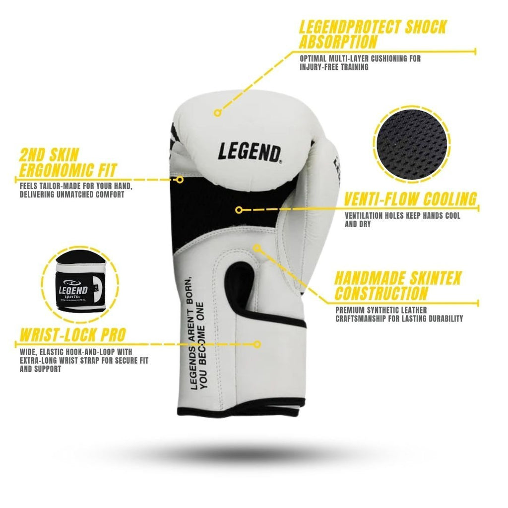 EcoFIT Boxing Gloves MenWomen White PU