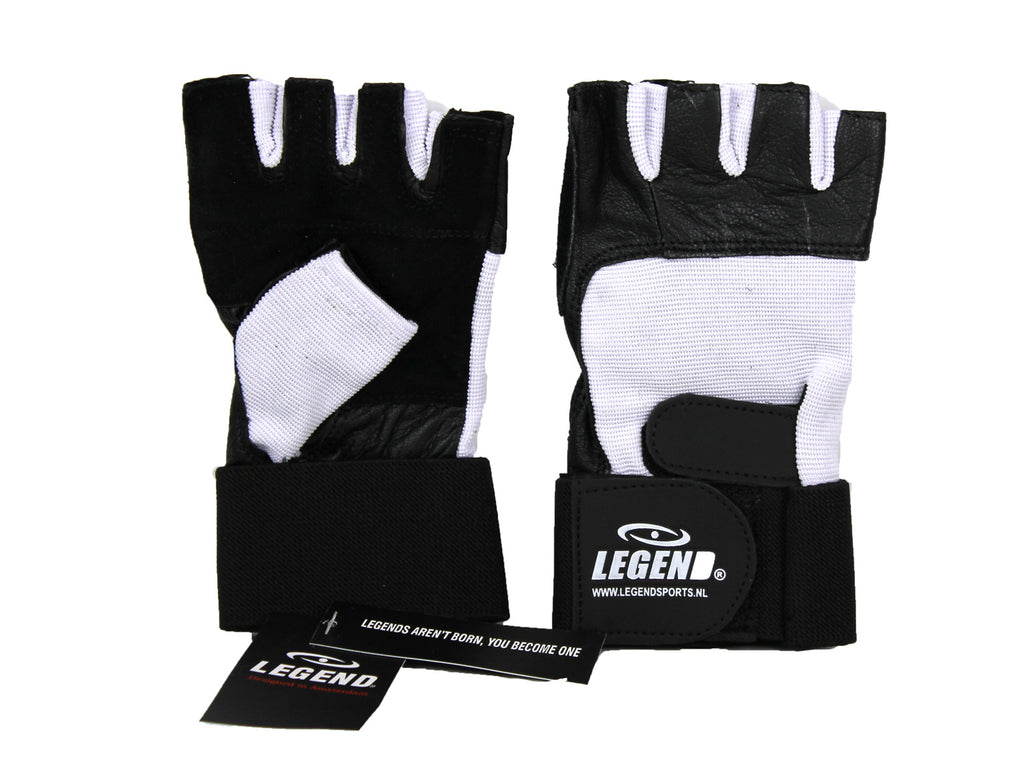 fitness handschoenen zwart:wit