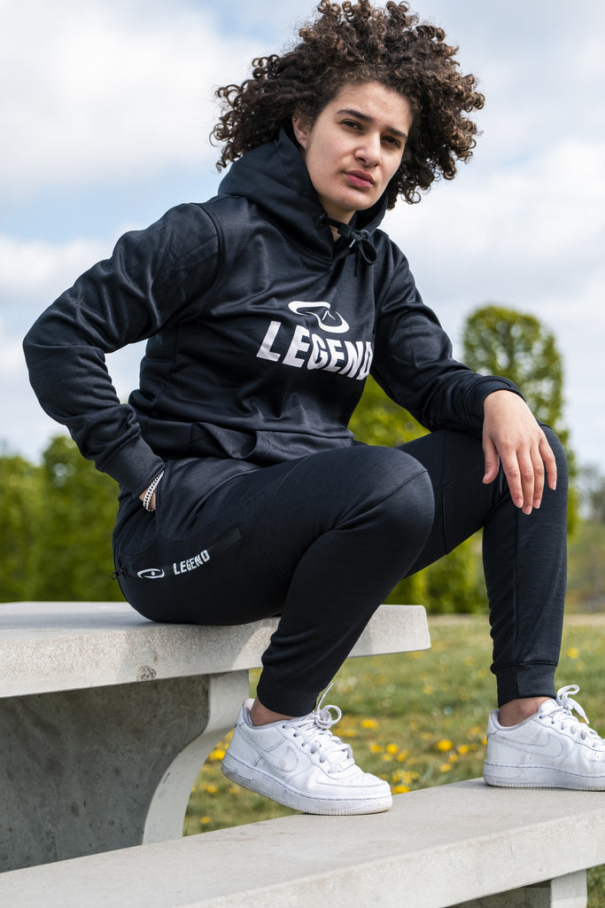 joggingpak met hoodie zwart legend