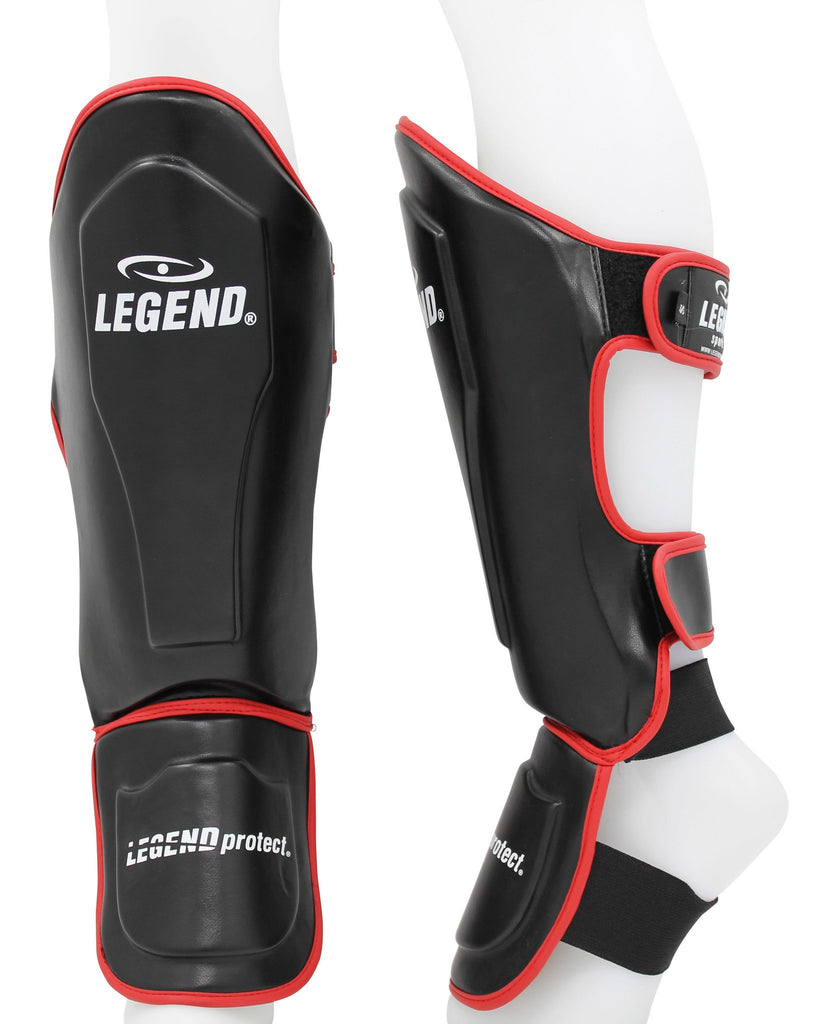 kickboks scheenbeschermers zwart rood