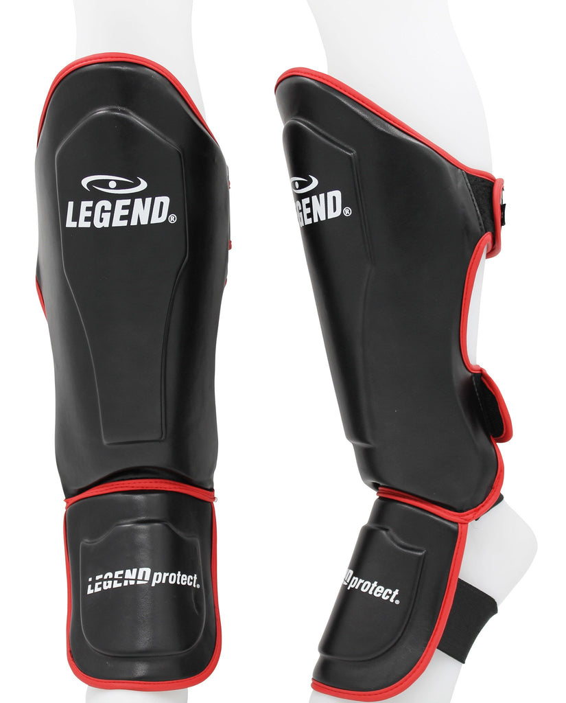 kickboks scheenbeschermers zwart rood