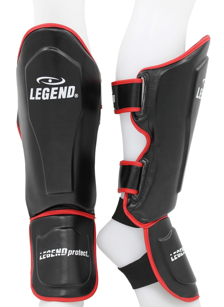 kickbox scheenbeschermers zwart-rood