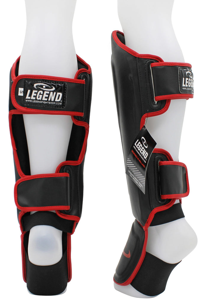 kickbox scheenbeschermers zwart:rood