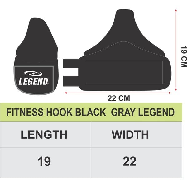 Fitness Hook Men/Women – Black, 2-Point Power Hook