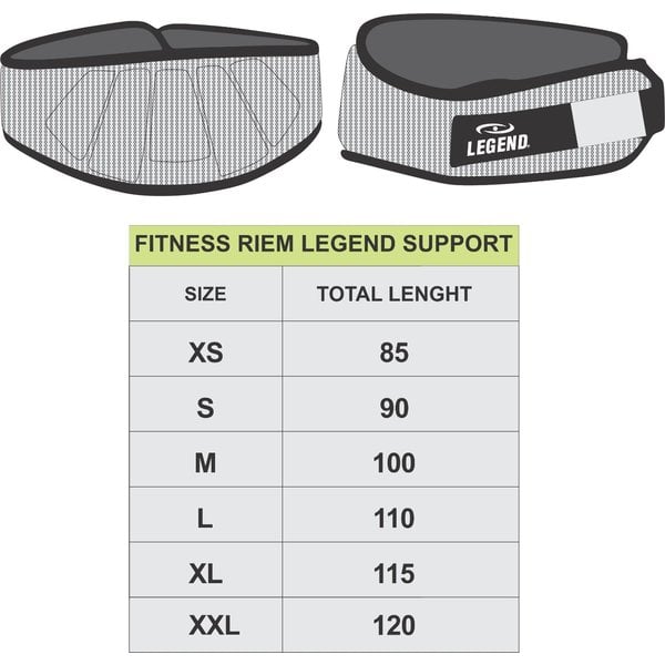 Fitness Riem Support Heren/Dames Grijs Mesh