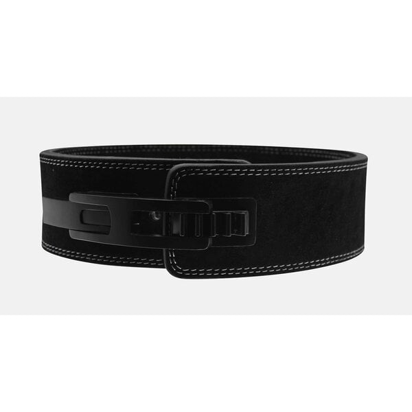 PowerLifting Belt Dames/Heren Zwart Leer – Aanpasbare Sluiting voor Krachttraining