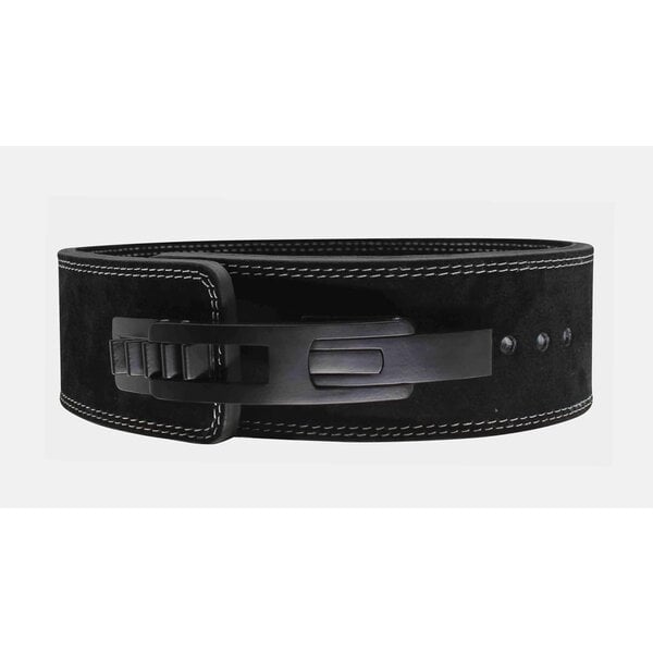 PowerLifting Belt Dames/Heren Zwart Leer – Aanpasbare Sluiting voor Krachttraining