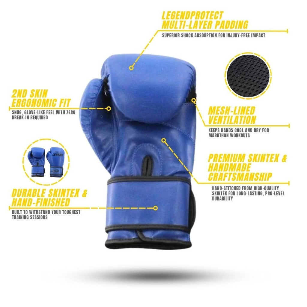 Powerfit & Protect Boxing Gloves MenWomen Blue PU