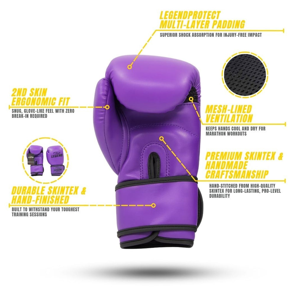Powerfit & Protect Boxing Gloves MenWomen Purple PU