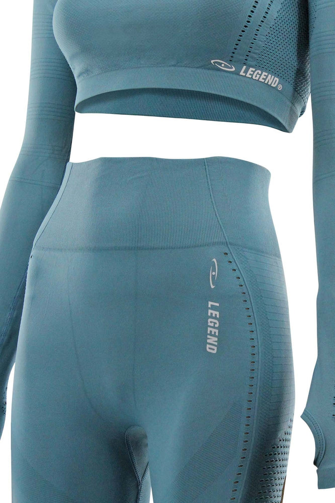 sportkleding dames set cyaan 4