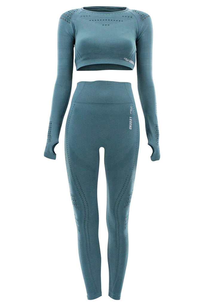 sportkleding dames set cyaan