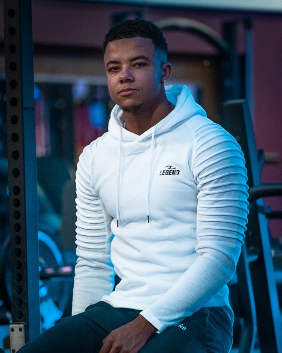 witte hoodie
