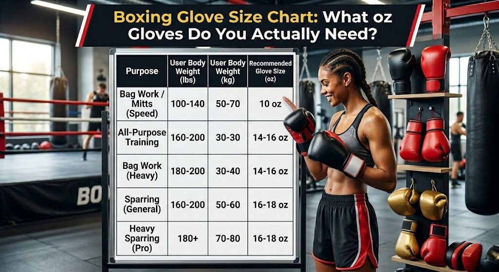 Boxing Glove Size Chart: What oz Gloves Do You Actually Need?