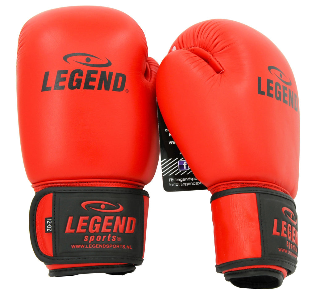 bokshandschoenen leder rood