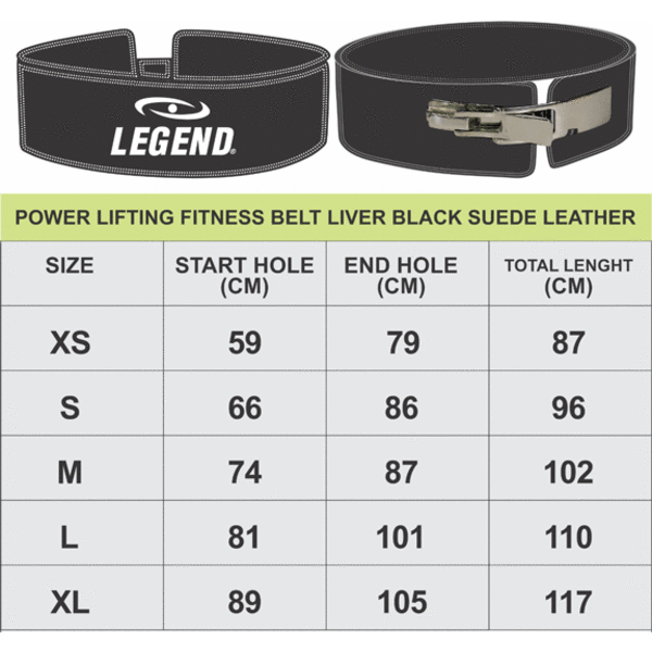 PowerLifting Belt Dames/Heren Zwart Leer – Aanpasbare Sluiting voor Krachttraining