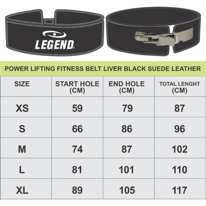 PowerLifting Belt Dames/Heren Zwart Leer – Aanpasbare Sluiting voor Krachttraining