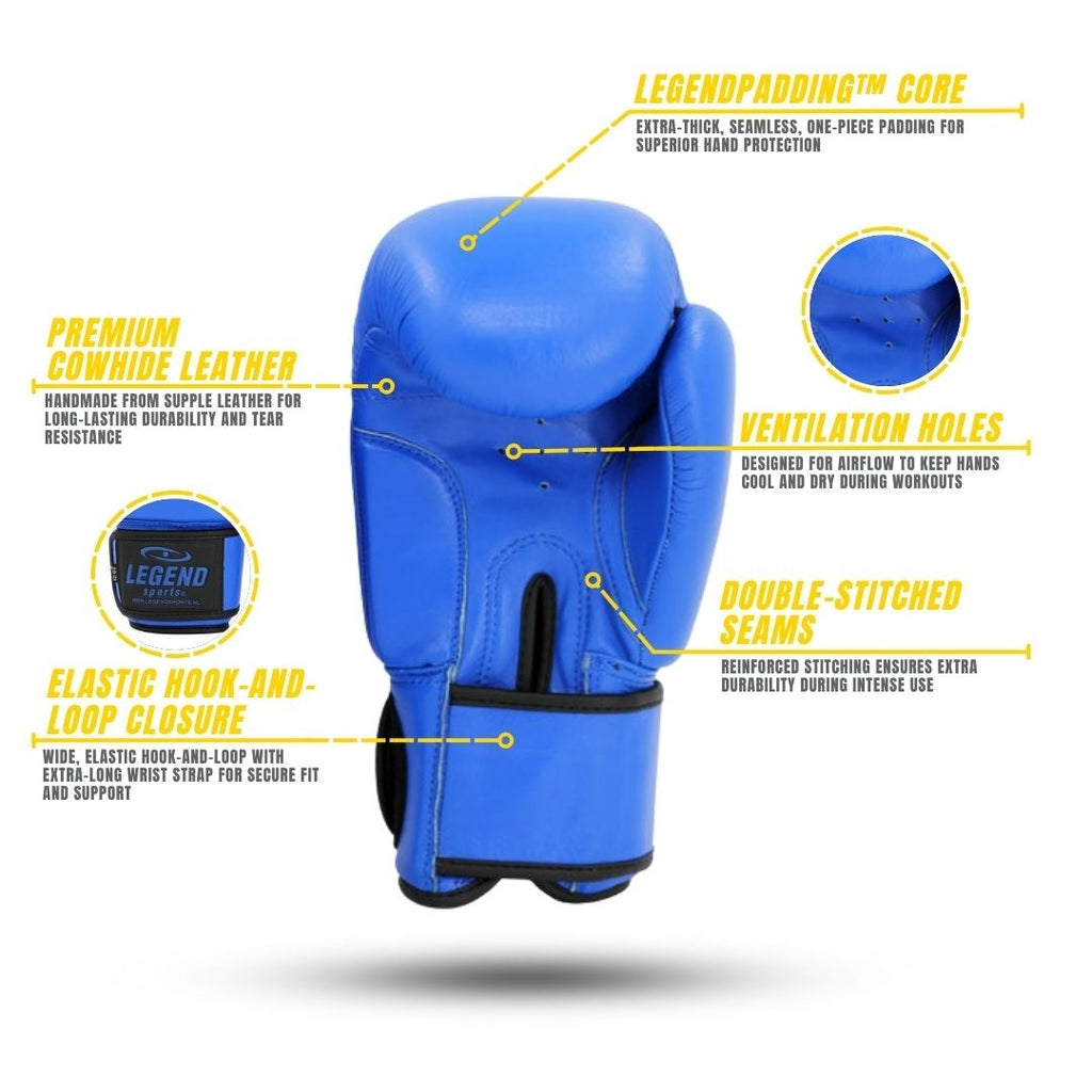 LegendPadding Boxing Gloves (Blue Leather)