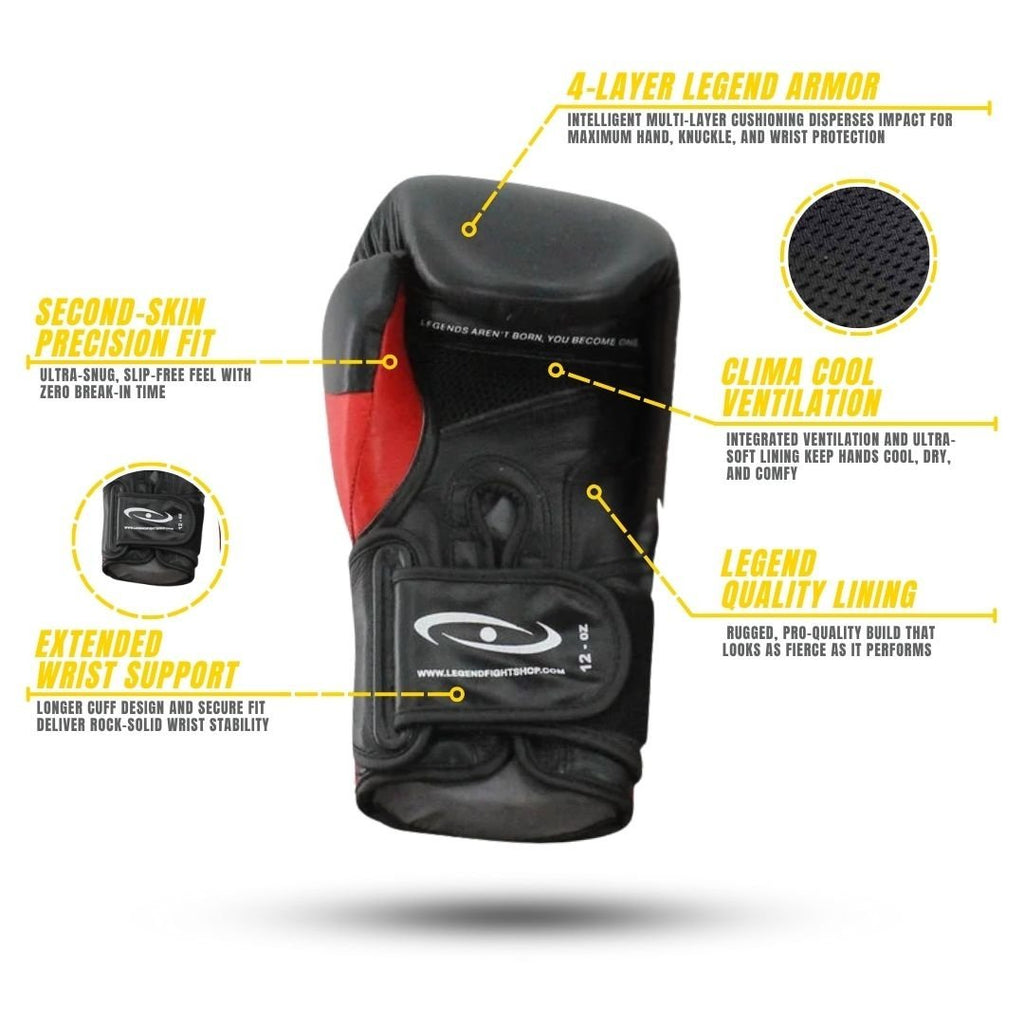 Power Special Boxing Gloves MenWomen Red Leather