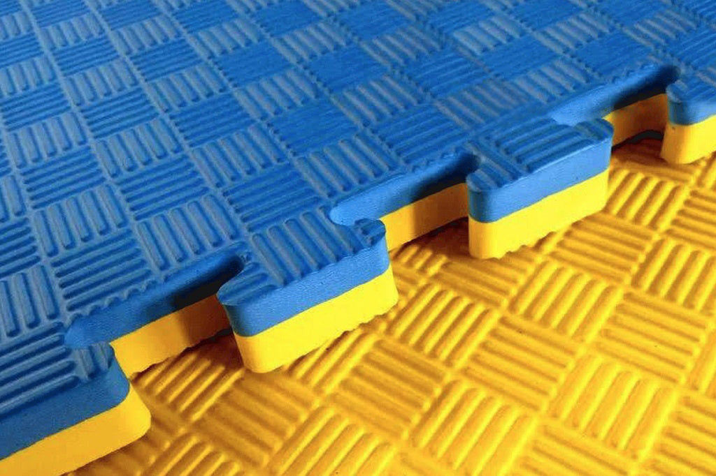 puzzelmat geel_blauw
